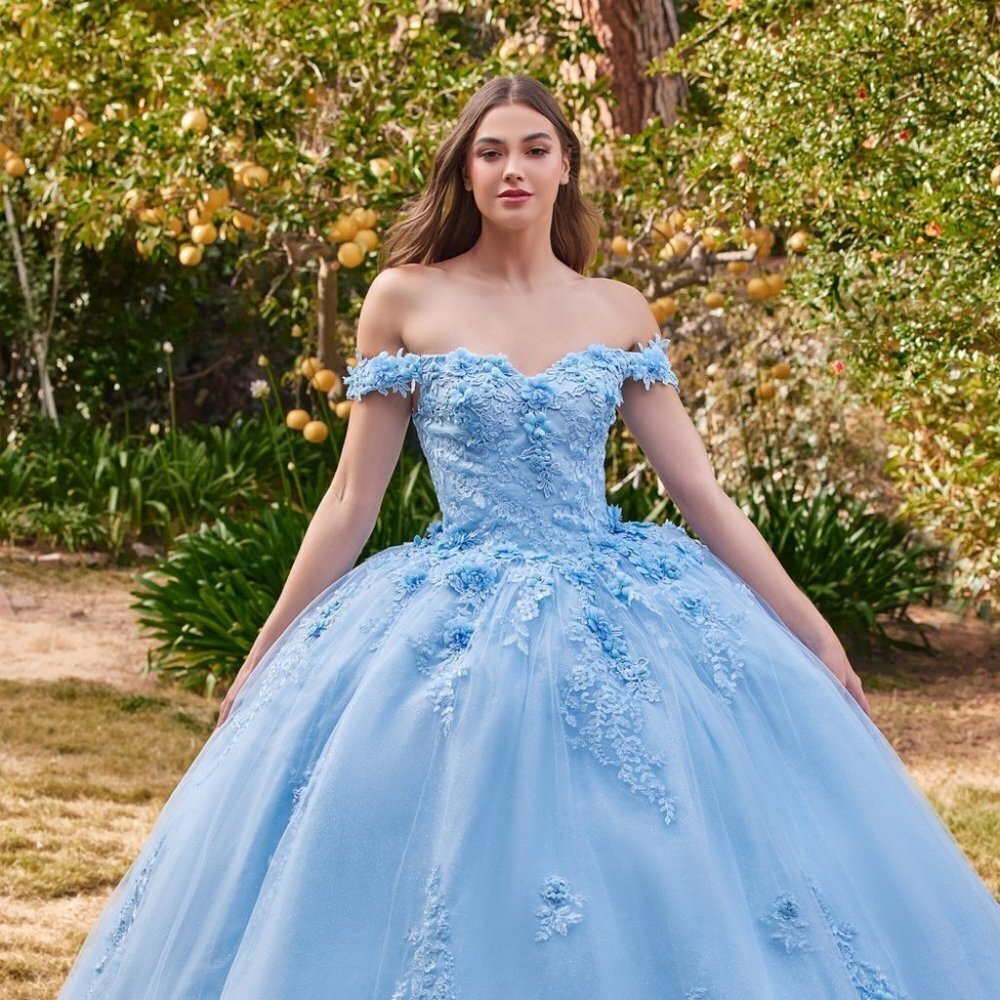 NEW FLORAL LONG OFF SHOULDER SLEEVELESS EMBROIDERED SEQUIN BALL GOWN 15702